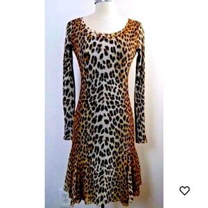 Sz M Fuzzi by Jean Paul Gaultier Leopard Mesh Dress